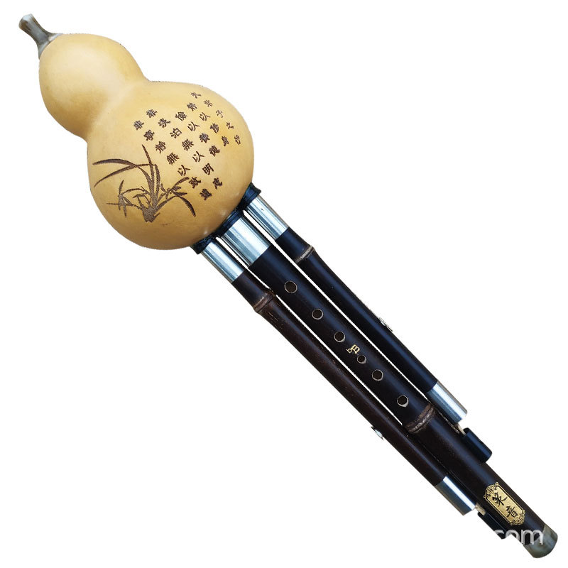 Musical Instrument Japan - Flûte Hulusi en bambou noir, double