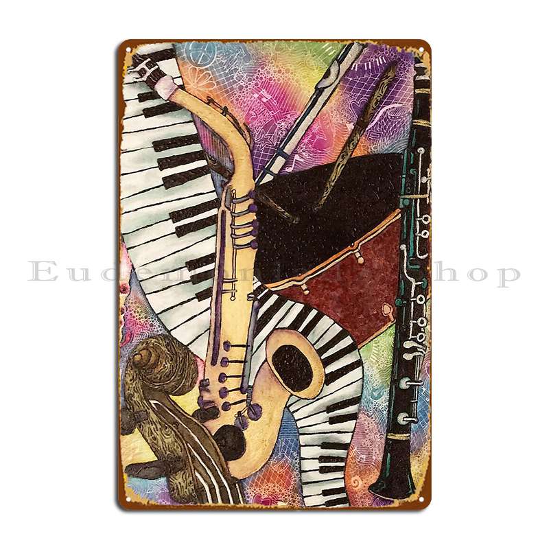 Musical Instrument Sign - Affiche en Plaque métallique pour instruments