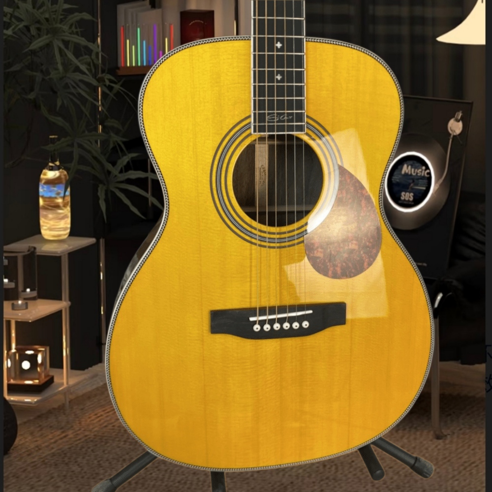 Guitare acoustique jaune faite - Musical Instrument For Beginners avis et prix
