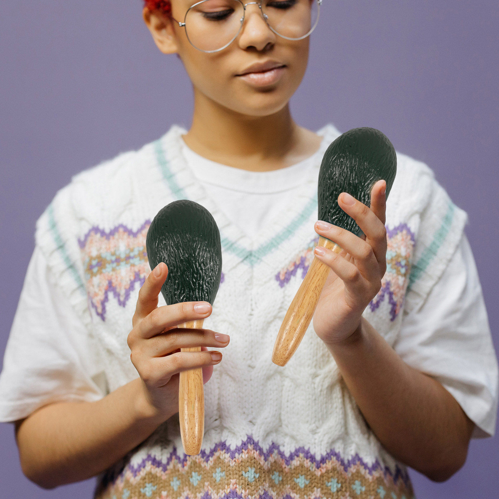 Maracas en forme d'avocat, ins - Musical Instrument For Toddlers avis et prix