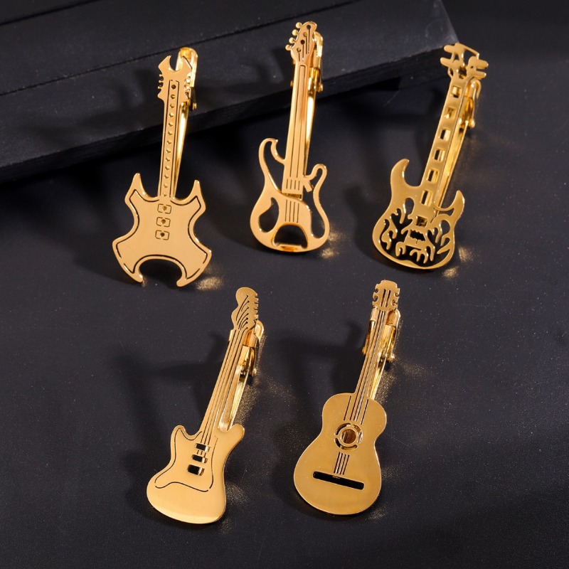 Pince à cravate en acier titan - Musical Instrument Ending In A avis et prix