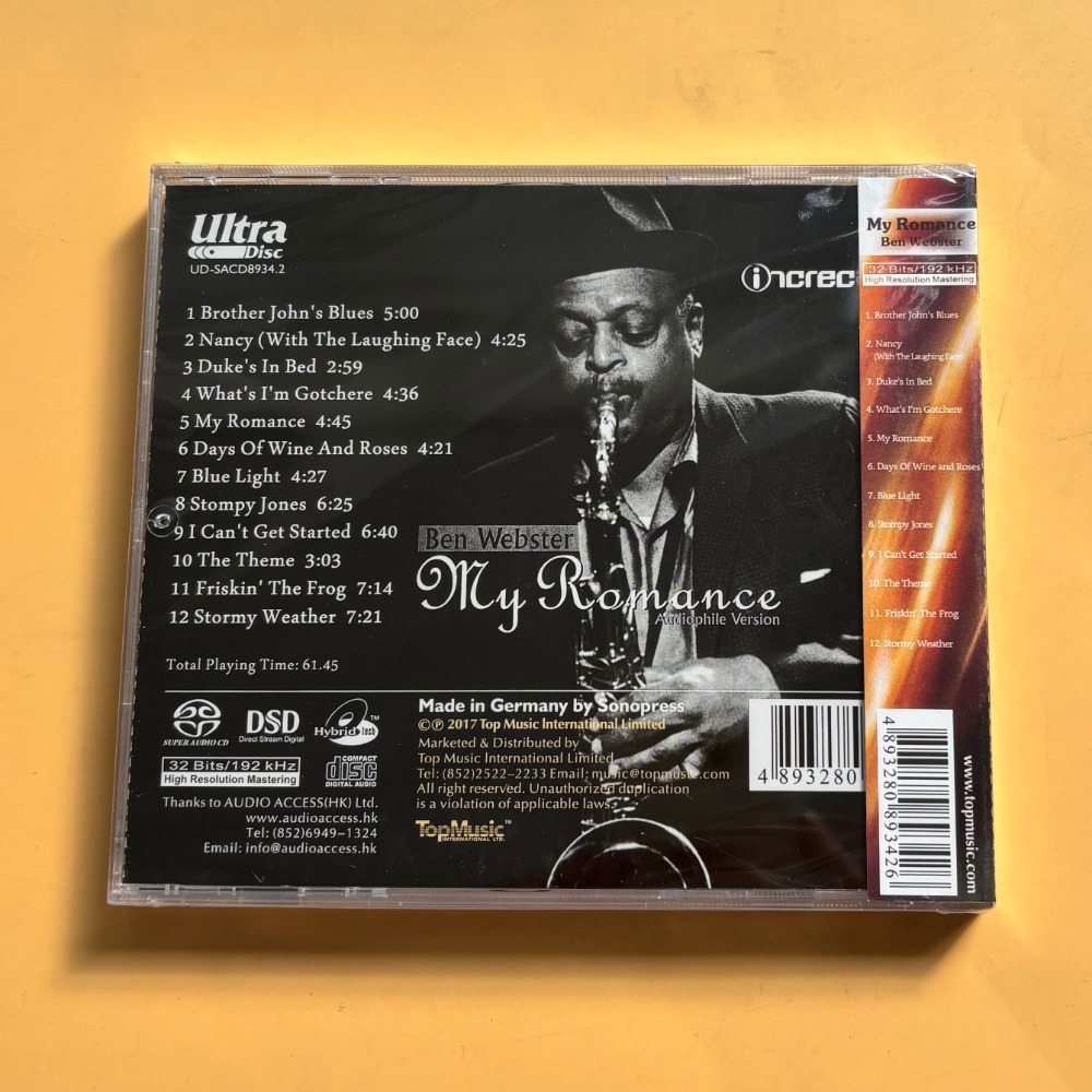 Ben Webster My Romance Jazz CD - Musical Instrument Of avis et prix
